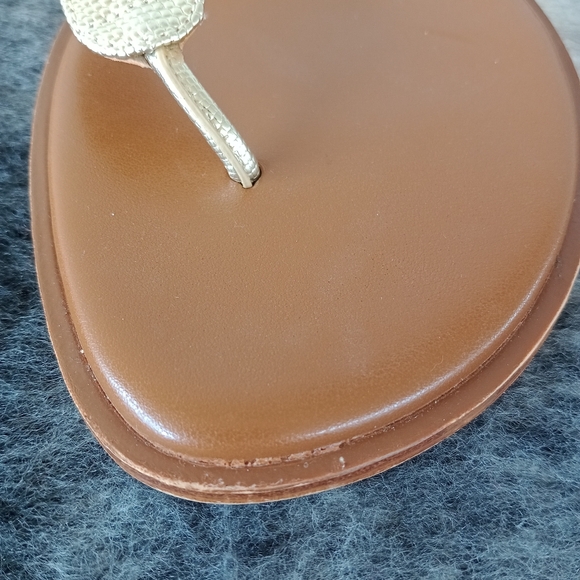 MICHAEL Michael Kors Plate Sandal Gold Metallic Snake Women’s Size 10M - Picture 4 of 13